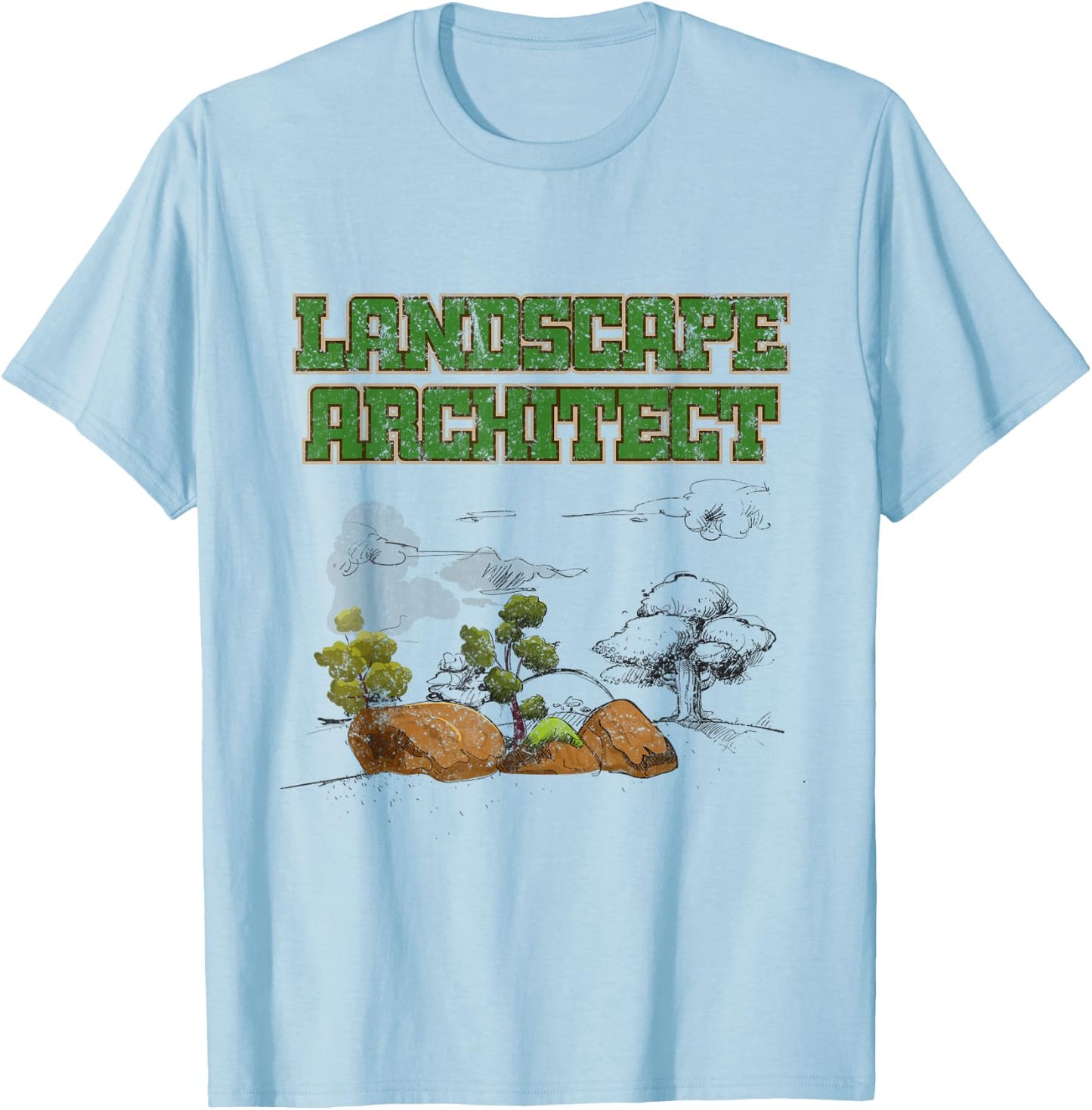 Landscape Architect | Retro Landscaper Student T-Shirt - T-Shirt | Light Blue