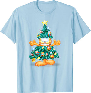 Garfield Christmas Tree T-Shirt - T-Shirt | Light Blue
