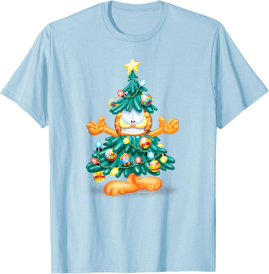 Garfield Christmas Tree T-Shirt - T-Shirt | Light Blue