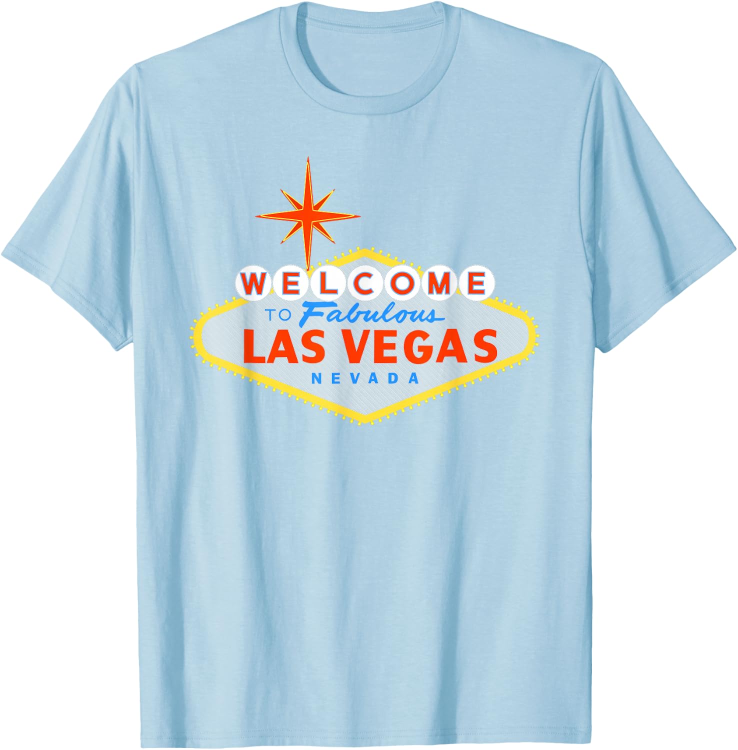 Welcome to Las Vegas Fabulous Nevada Sign T-Shirt - T-Shirt | Light Blue