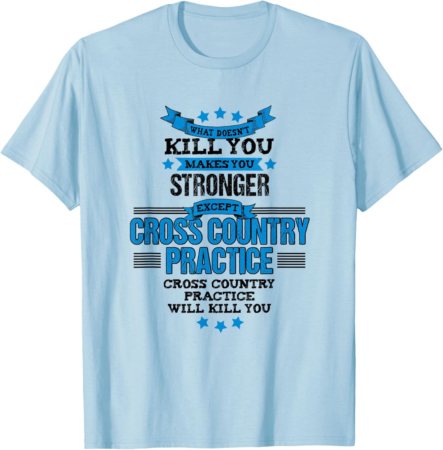 Cross Country Runner XC Funny Team Coach Gift T-Shirt - T-Shirt | Light Blue