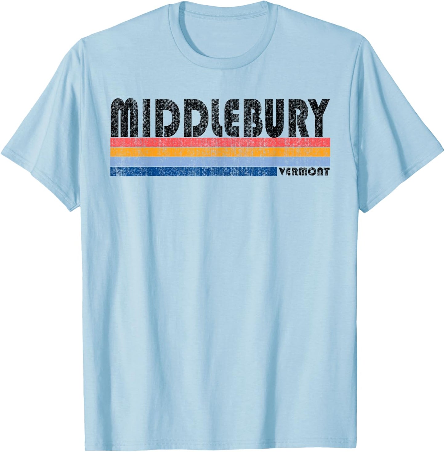 Vintage 1980s Style Middlebury VT T-Shirt - T-Shirt | Light Blue