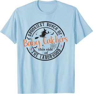 Labor and Delivery Nurse Halloween Witch Hospital Party T-Shirt - T-Shirt | Light Blue
