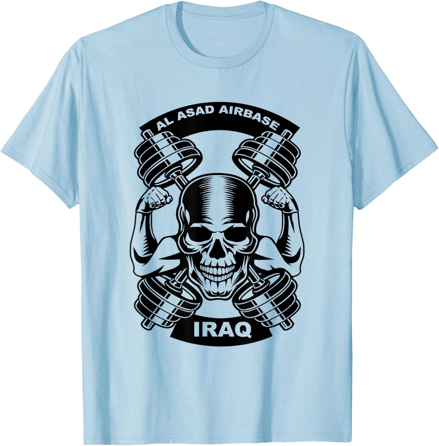 Al Asad Airbase Iraq Military T-Shirt - T-Shirt | Light Blue