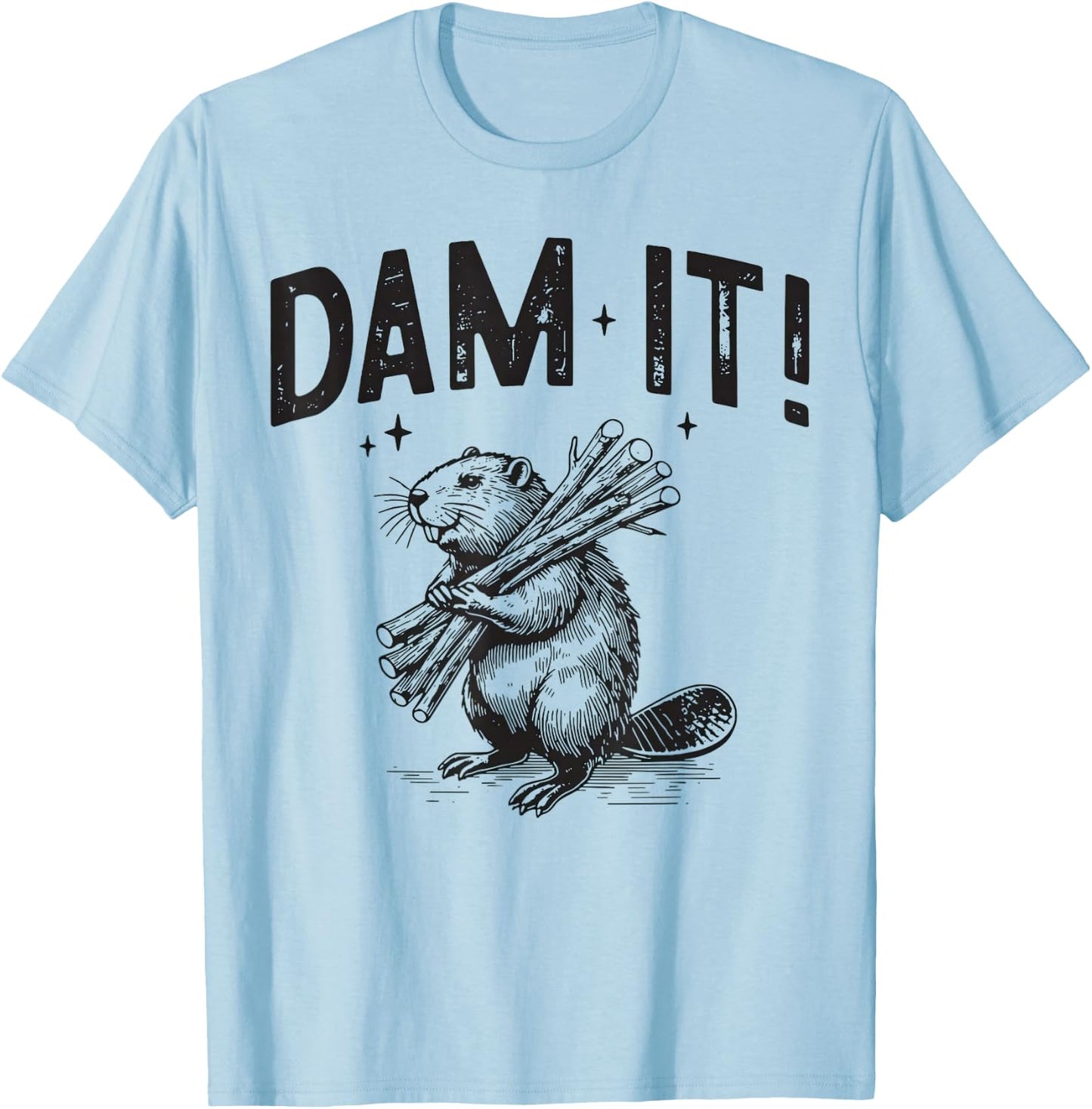 Dam it Beaver Animal T-Shirt - T-Shirt | Light Blue
