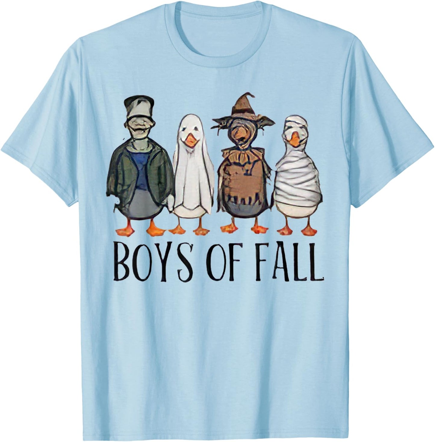 Funny Boys Of Fall Halloween Duck Cosplay Horror Character T-Shirt - T-Shirt | Light Blue