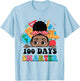 100 Days Smarter Afro Black Girl Melanin 100th Day Of School T-Shirt - T-Shirt | Light Blue