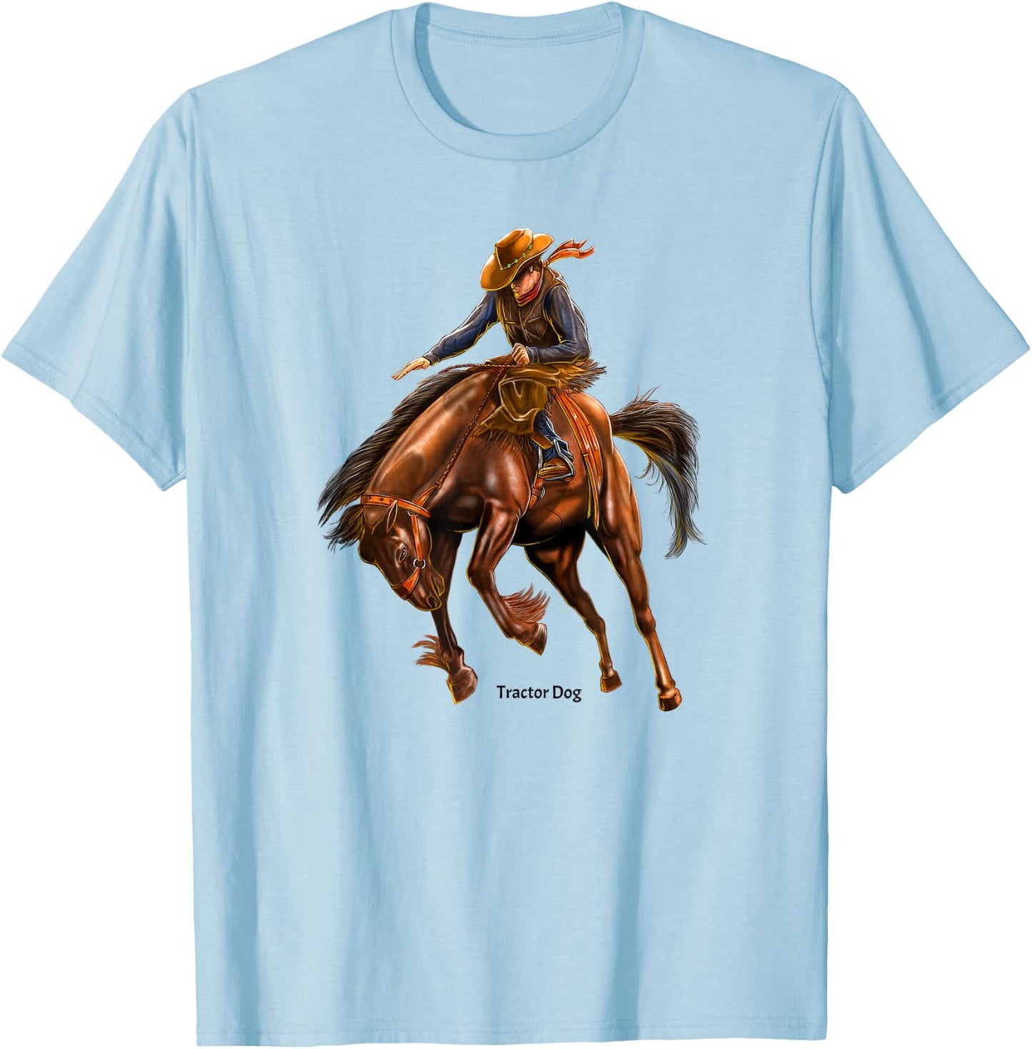 Bucking Bronco Rodeo T-Shirt - T-Shirt | Light Blue