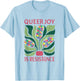 Retro Boho Floral Pride Floral Pride Month Queer Joy T-Shirt - T-Shirt | Light Blue