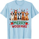 Merry Woofmas Cute Christmas Dog Mom Funny Holiday T-Shirt - T-Shirt | Light Blue
