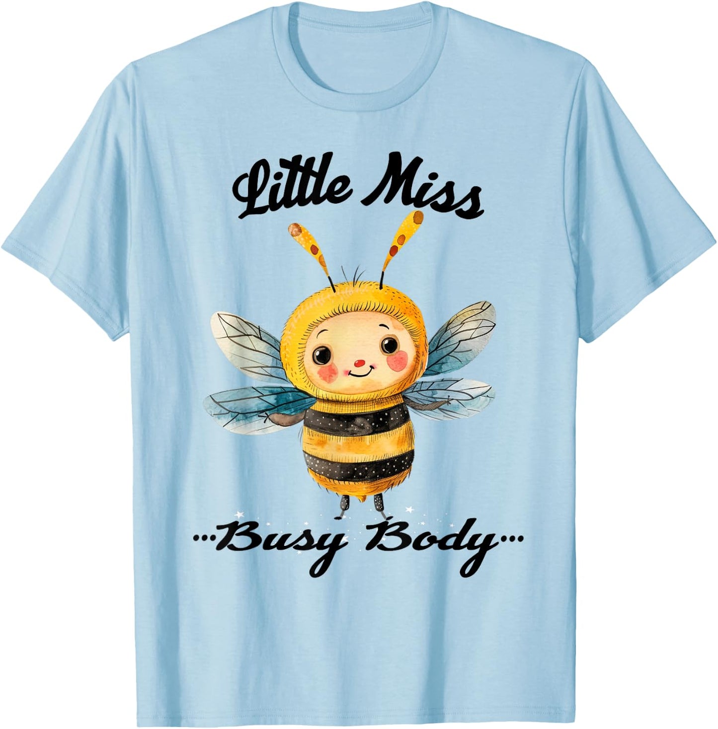 2024 Halloween Costume Cute Little Miss Busybody Bee Funny T-Shirt - T-Shirt | Light Blue