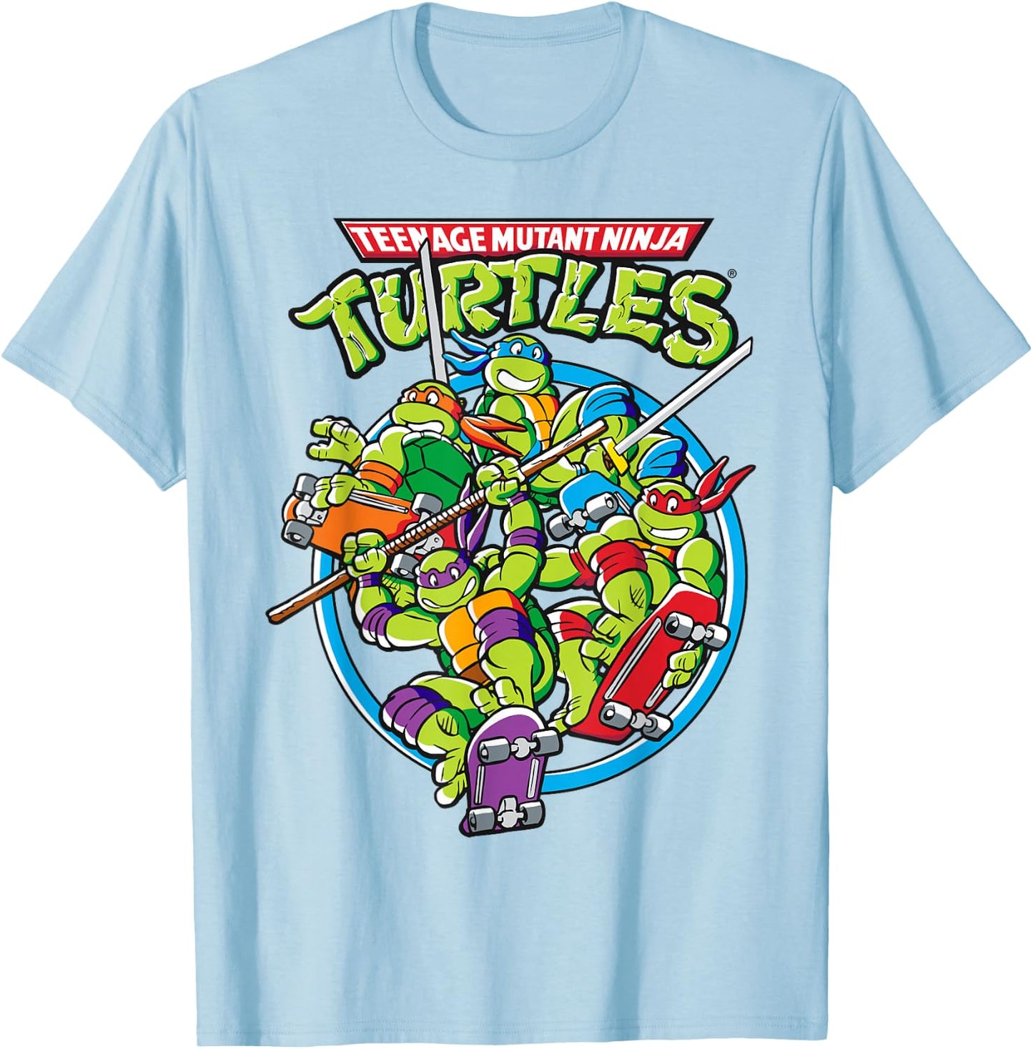 Teenage Mutant Ninja Turtles Skateboarding Team T-Shirt - T-Shirt | Light Blue