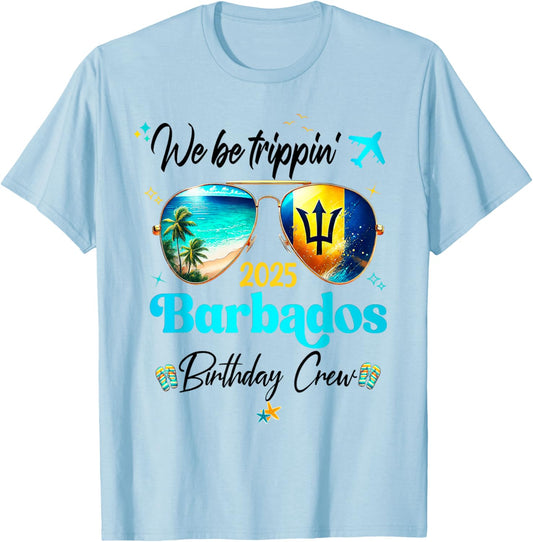 Barbados Vacation 2025 Straight Trippin' Birthday Cruise Gro T-Shirt - T-Shirt | Light Blue