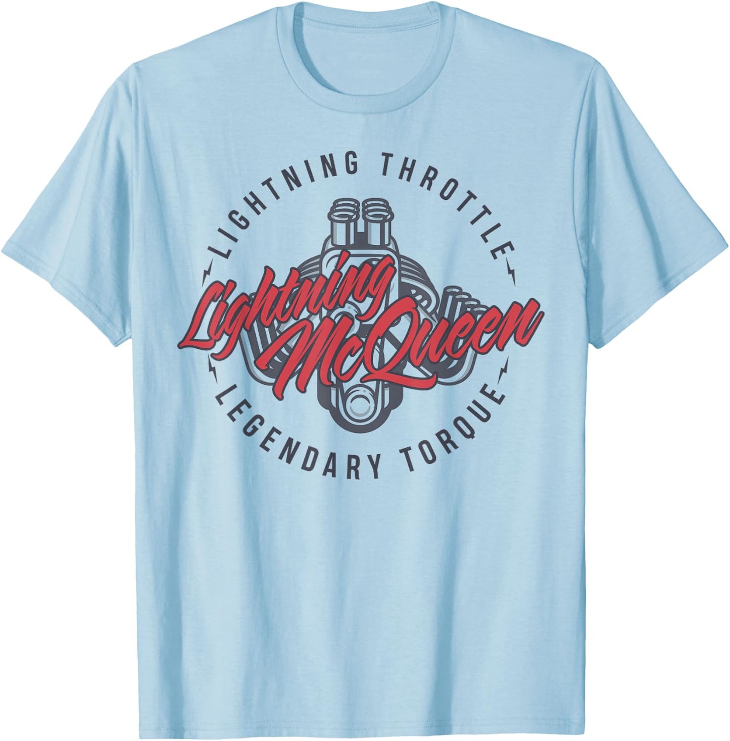 Disney Pixar Cars Lightning McQueen Engine Graphic T-Shirt - T-Shirt | Light Blue