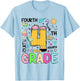 Preppy Fourth Grade Back to School Pencil Student Teacher T-Shirt - T-Shirt | Light Blue