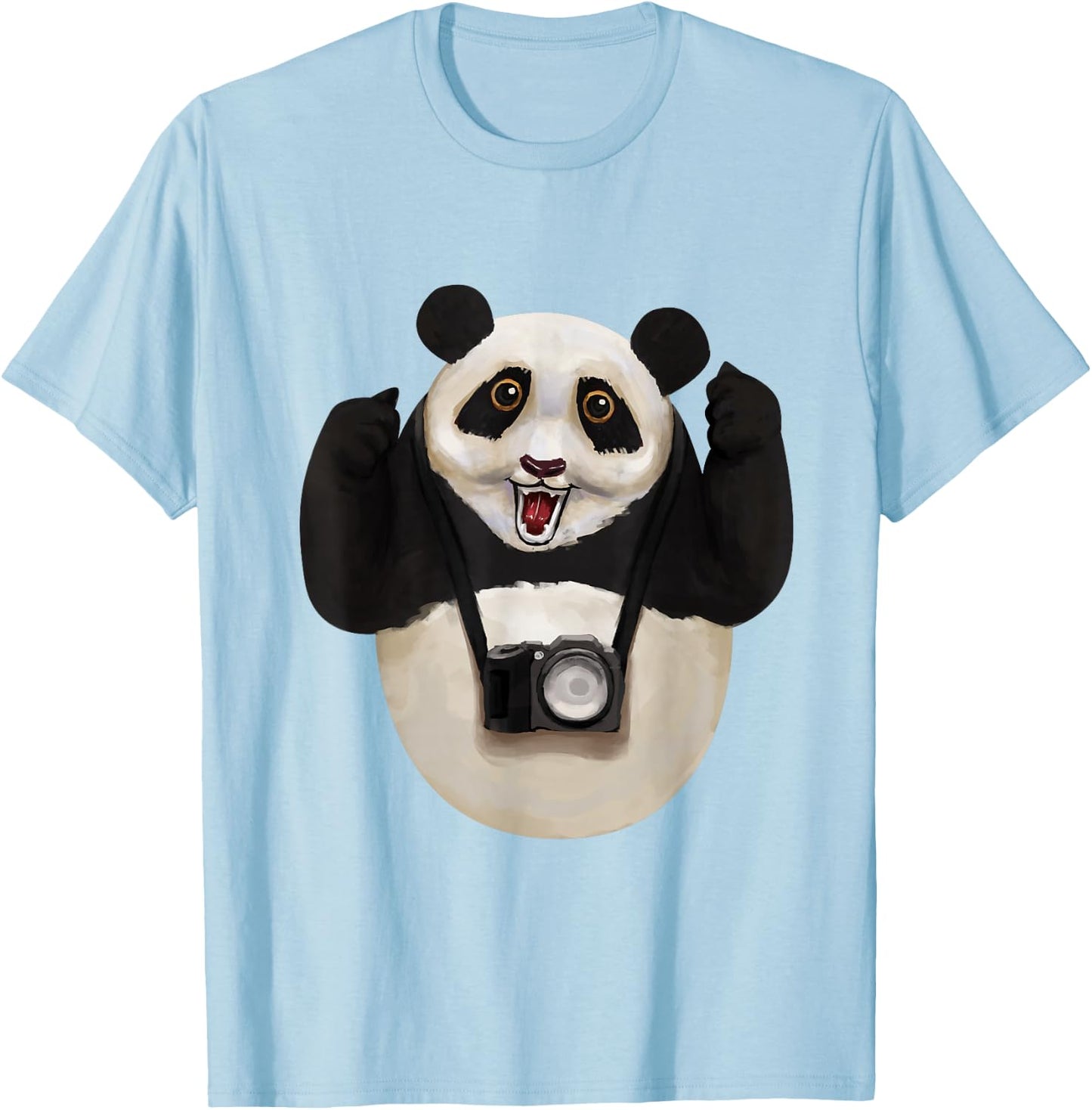 Panda Bear Photographer Photography Day - Camera T-Shirt - T-Shirt | Light Blue