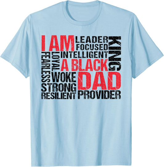 Juneteenth 1865 Black Dad Melanin Father's Day Men Boy T-Shirt - T-Shirt | Light Blue