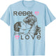 Star Wars Han Leia Rebel Love Kiss Graphic T-Shirt - T-Shirt | Light Blue