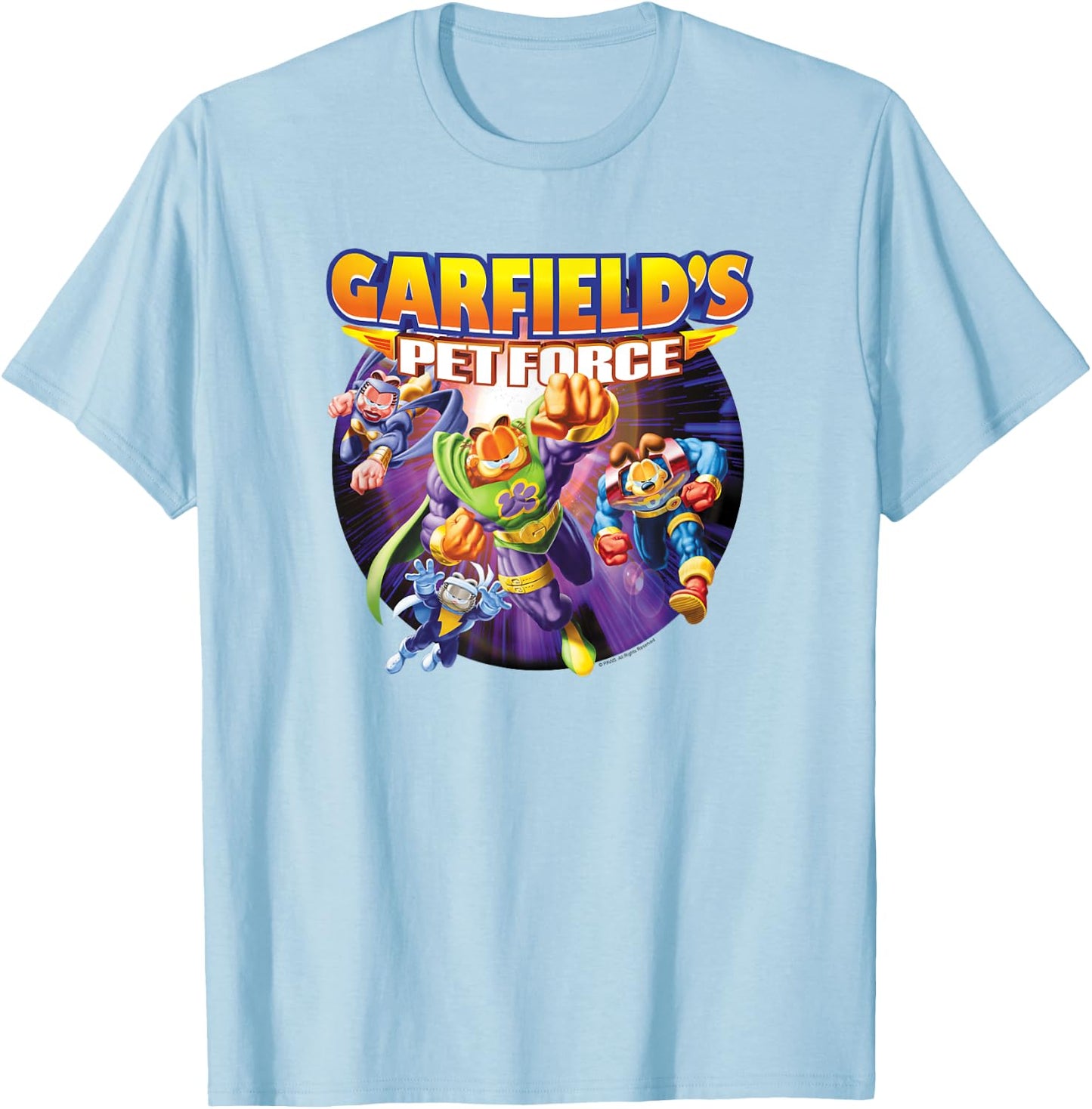 Garfield Pet Force Four T-Shirt - T-Shirt | Light Blue