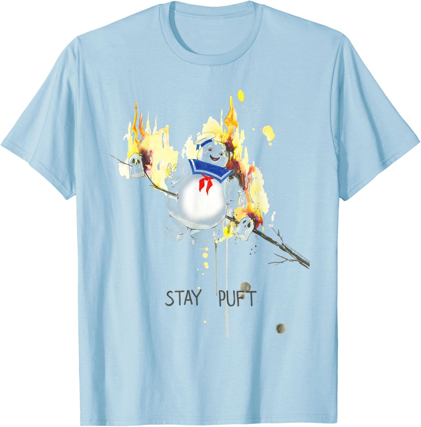 Ghostbusters Stay Puft Roasted Marshmallow Funny Retro Movie T-Shirt - T-Shirt | Light Blue