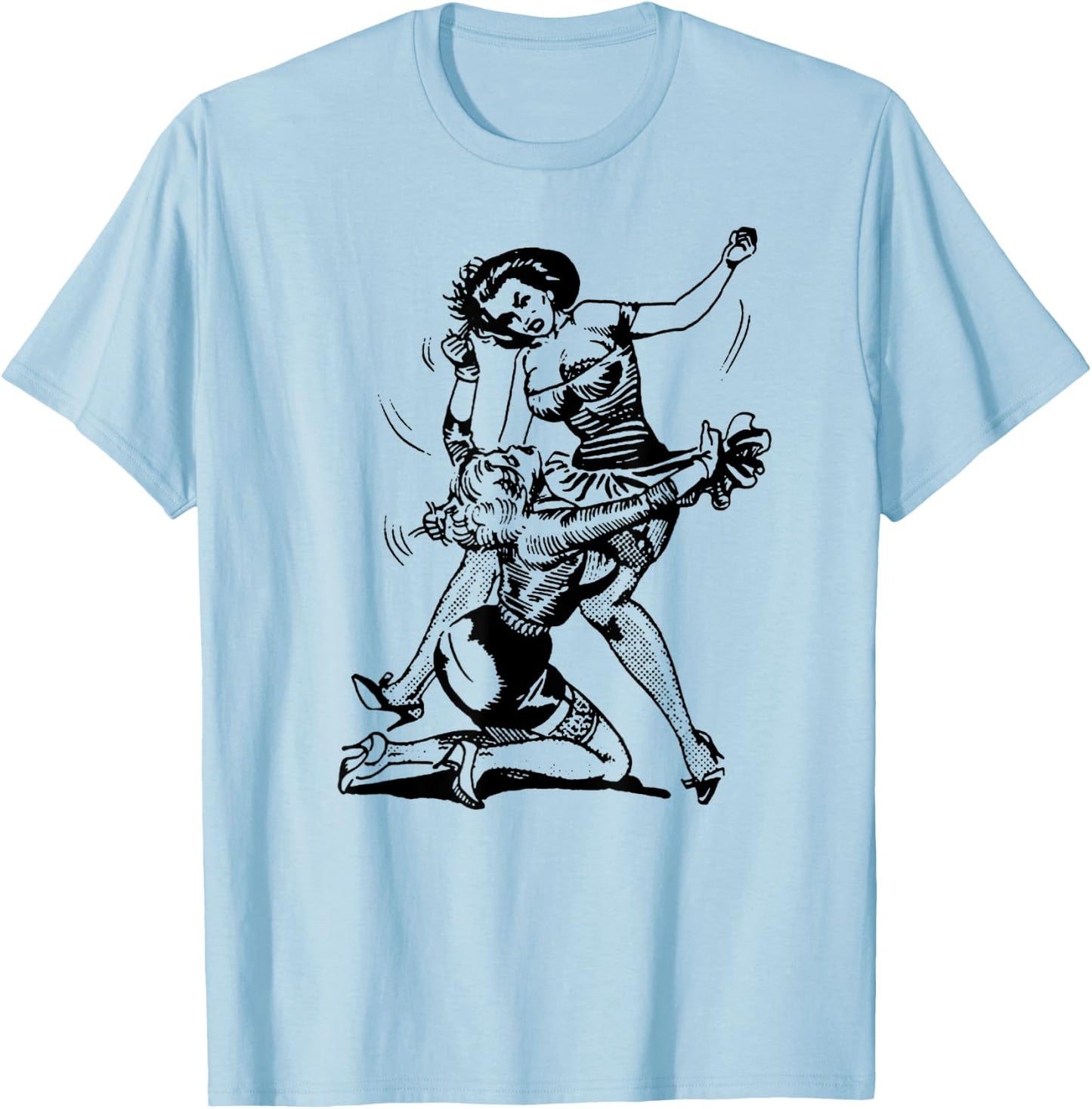 Funny MMA Sexy Women Cat Fight T-Shirt - T-Shirt | Light Blue