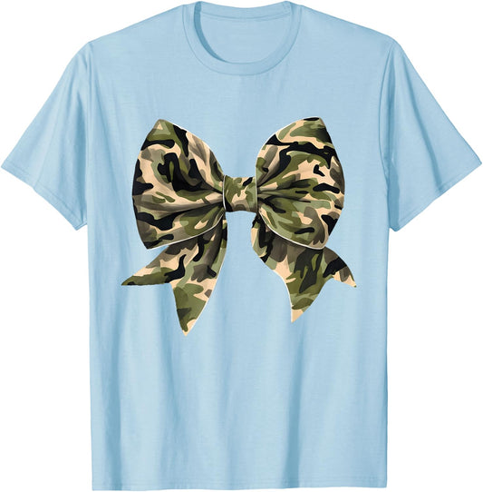 Camo Coquette Bow Hunting Duck Hunting Camouflage T-Shirt - T-Shirt | Light Blue