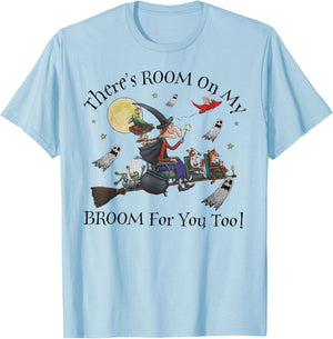 Halloween There's Room On My Broom For You Too Teacher T-Shirt - T-Shirt | Light Blue