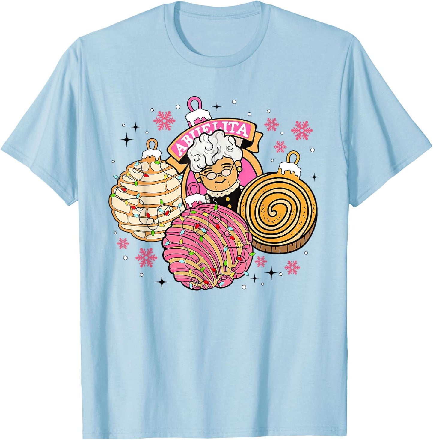 Grandma Abuelita Pan Dulce Season Mexican Xmas T-Shirt - T-Shirt | Light Blue