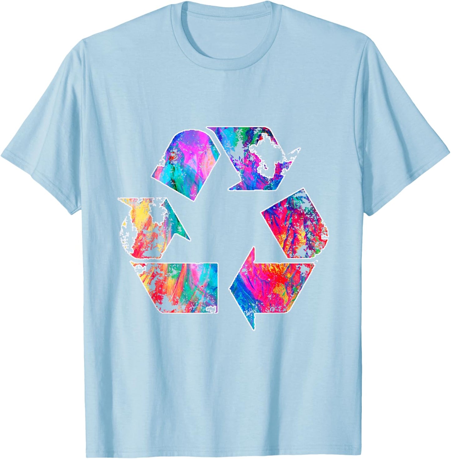 Earth Day Vintage Recycle Reduce Reuse Waste Logo T-Shirt - T-Shirt | Light Blue