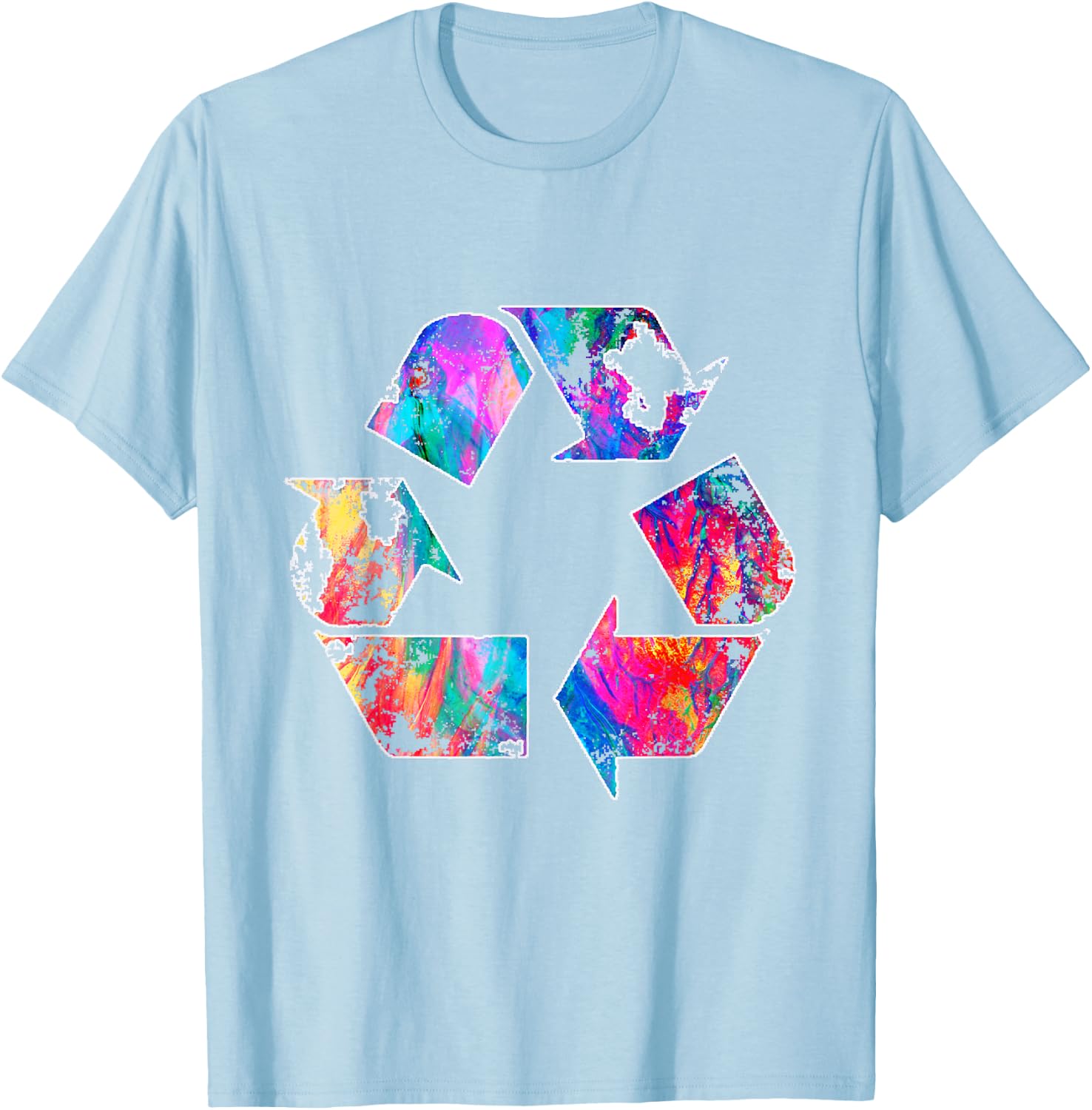 Earth Day Vintage Recycle Reduce Reuse Waste Logo T-Shirt - T-Shirt | Light Blue