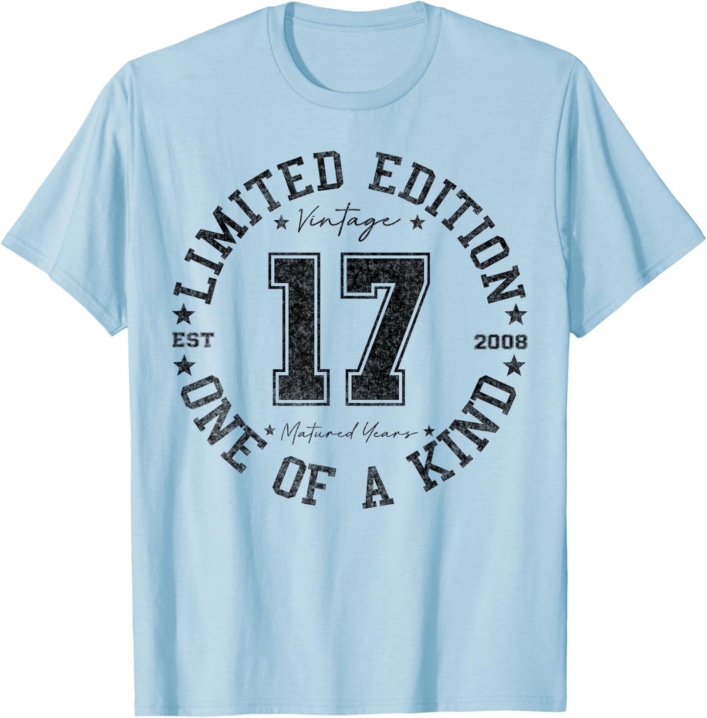 17 Year Old Gifts Vintage 2008 Limited Edition 17th Birthday T-Shirt - T-Shirt | Light Blue
