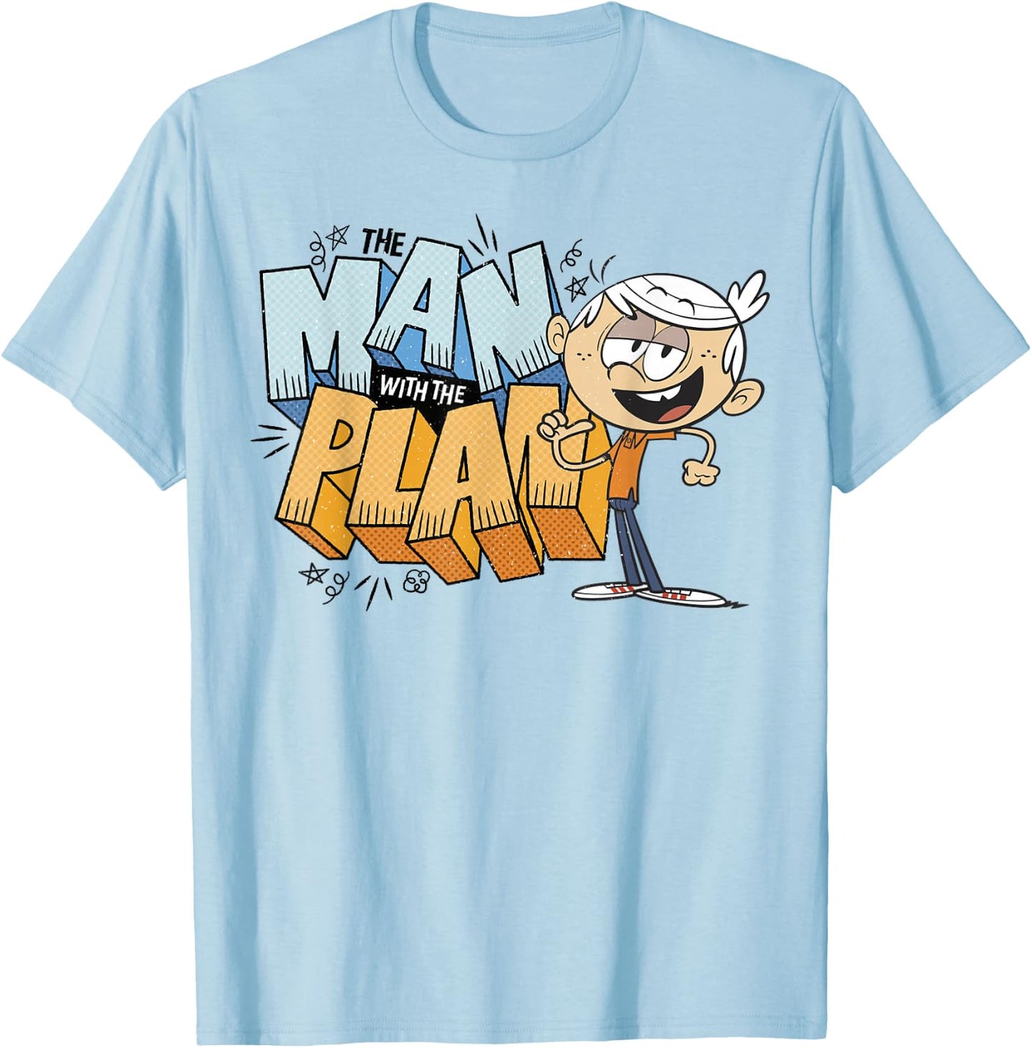 The Loud House Lincoln Loud The Man with The Plan T-Shirt - T-Shirt | Light Blue