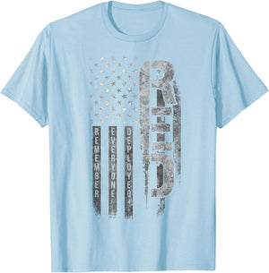 R.E.D. Remember Everyone Deployed Steel T-Shirt - T-Shirt | Light Blue