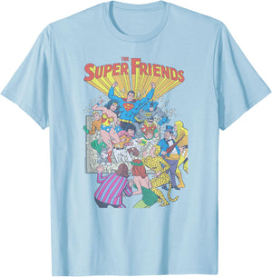 Justice League Super Friends #1 T-Shirt - T-Shirt | Light Blue