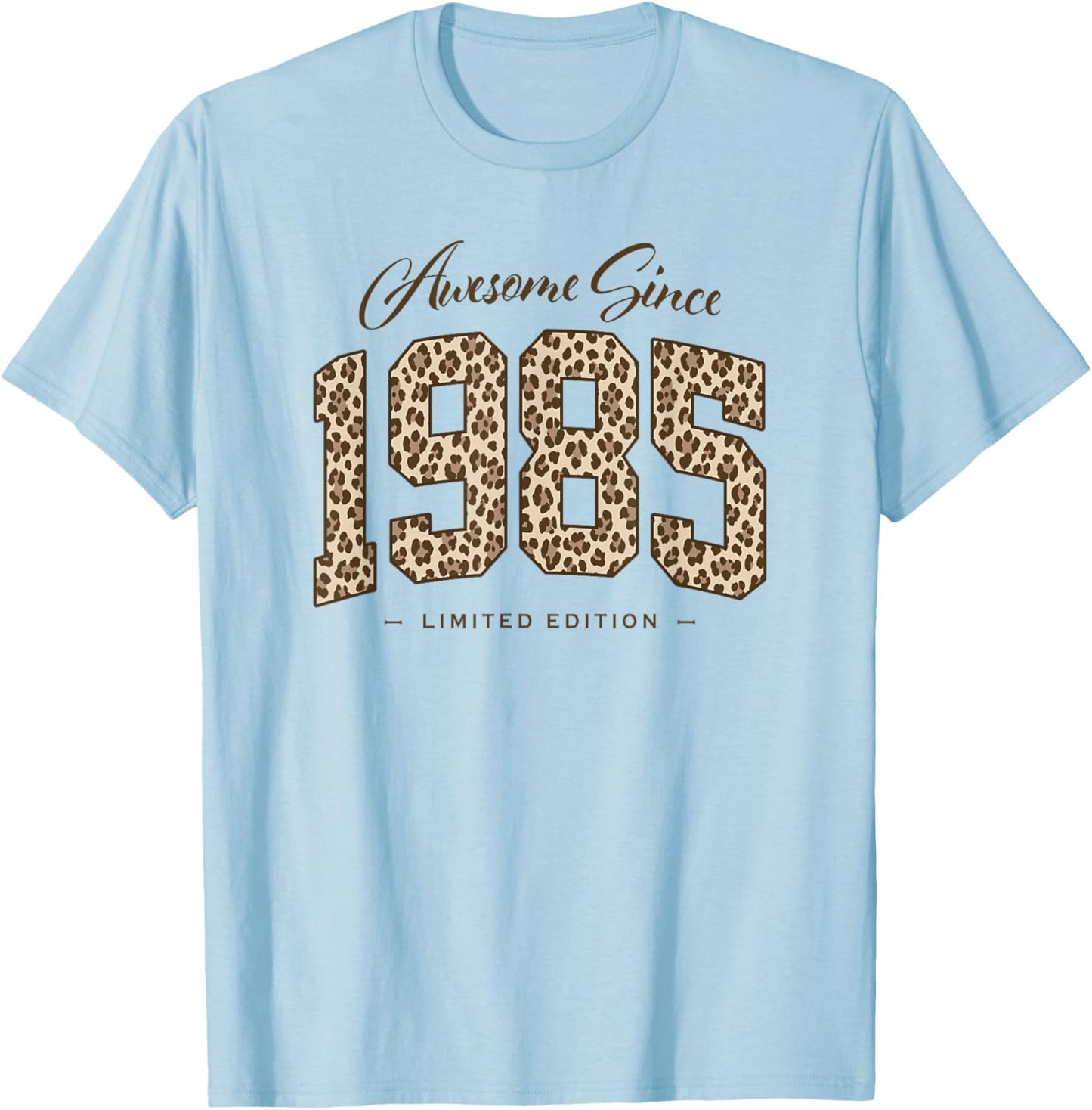 Awesome Since 1985 | Leopard Pattern 41st Birthday Girls T-Shirt - T-Shirt | Light Blue