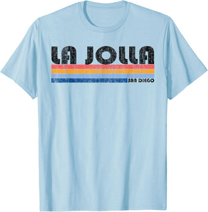 Vintage 1980s Style La Jolla, CA T-Shirt - T-Shirt | Light Blue