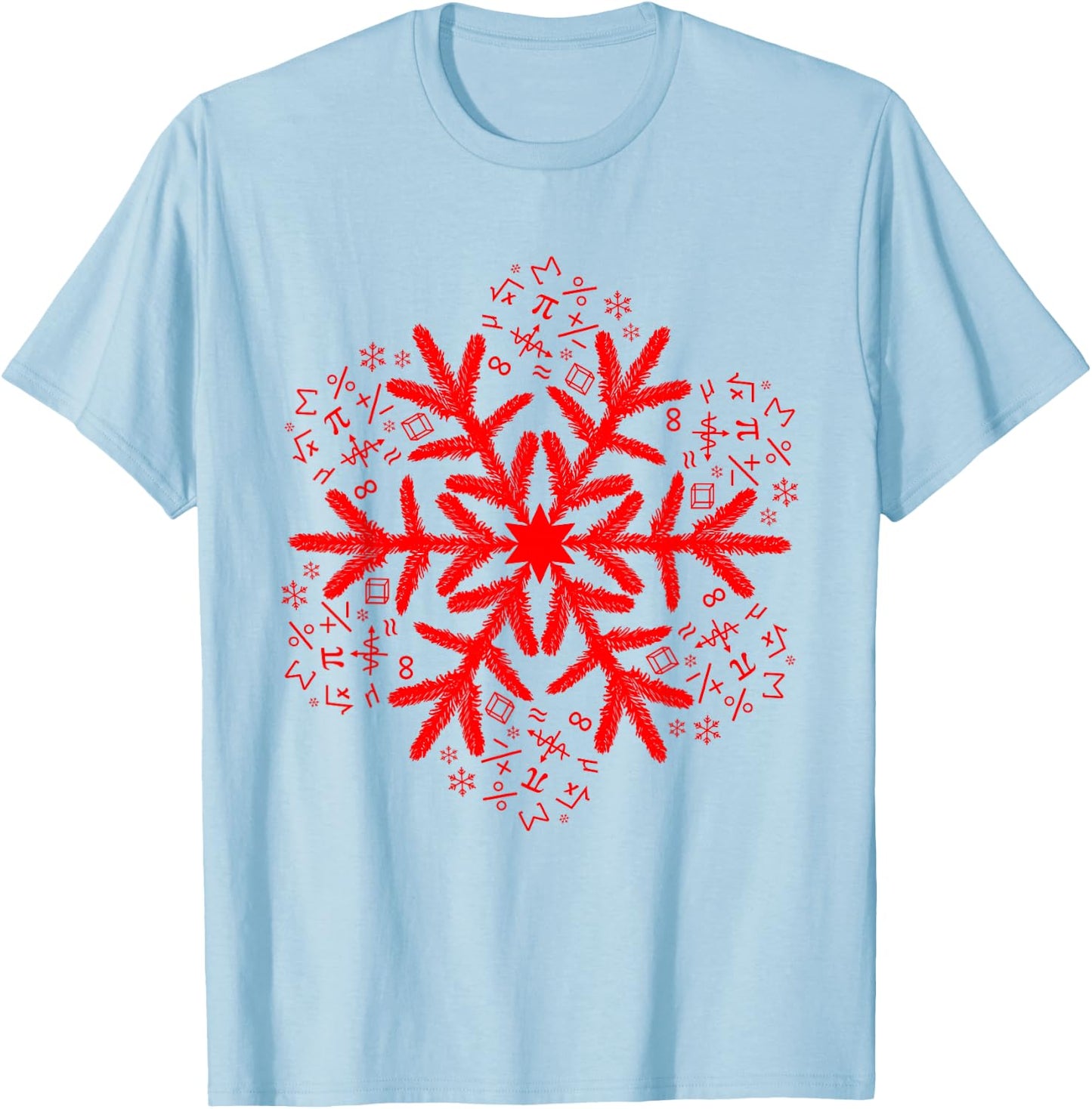 Mathematics Snowflake Math Christmas T-Shirt - T-Shirt | Light Blue