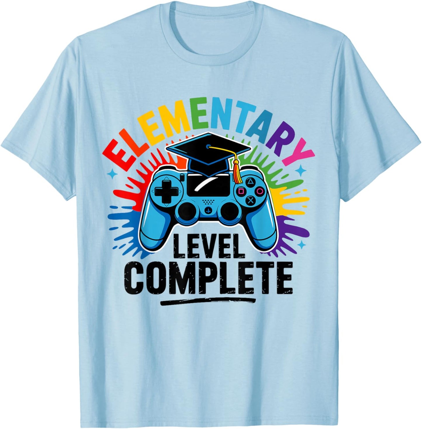 Elementary Level Complete 5th Grade Graduation Grad T-Shirt - T-Shirt | Light Blue