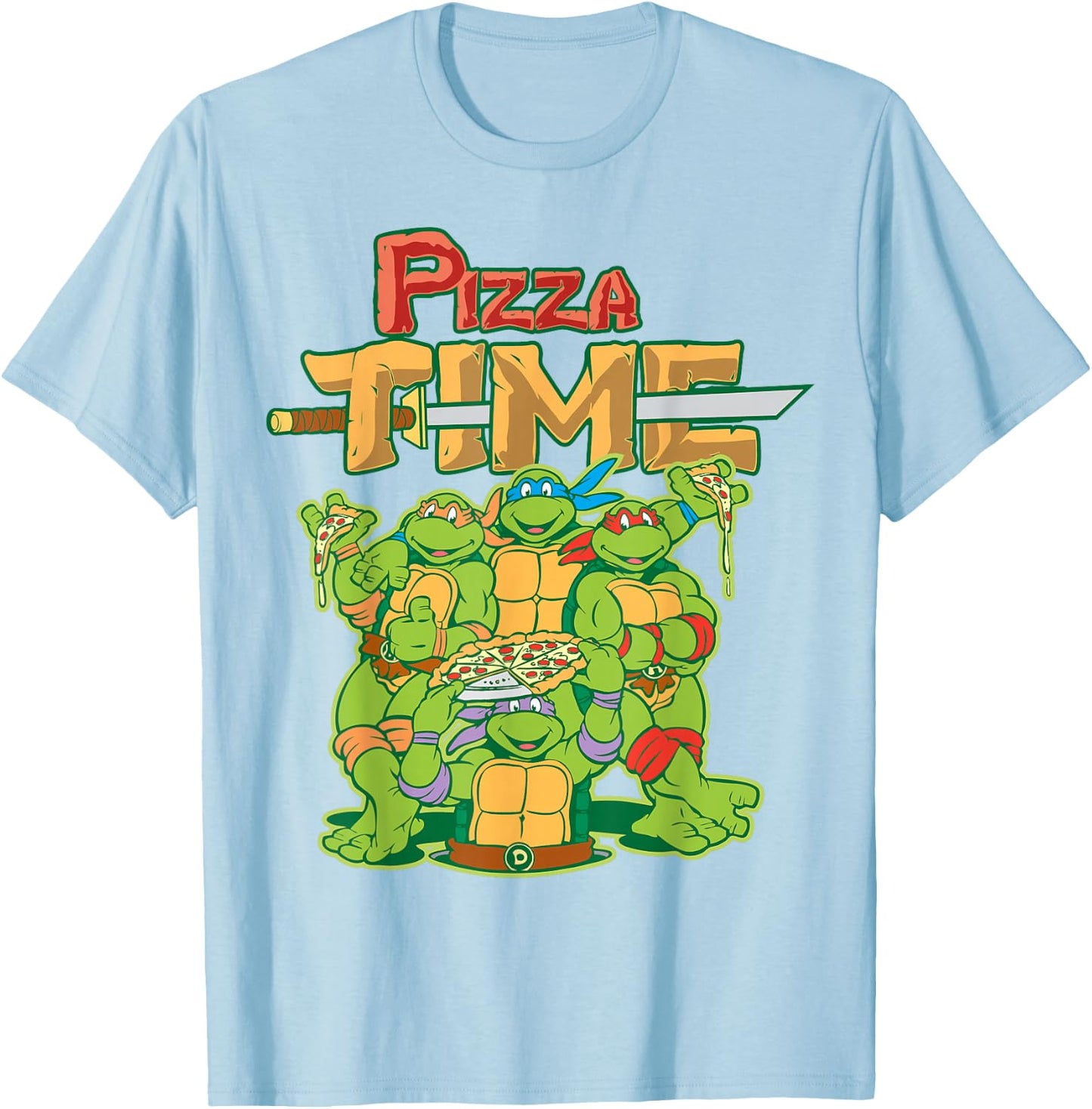 Teenage Mutant Ninja Turtles Pizza Time T-Shirt - T-Shirt | Light Blue