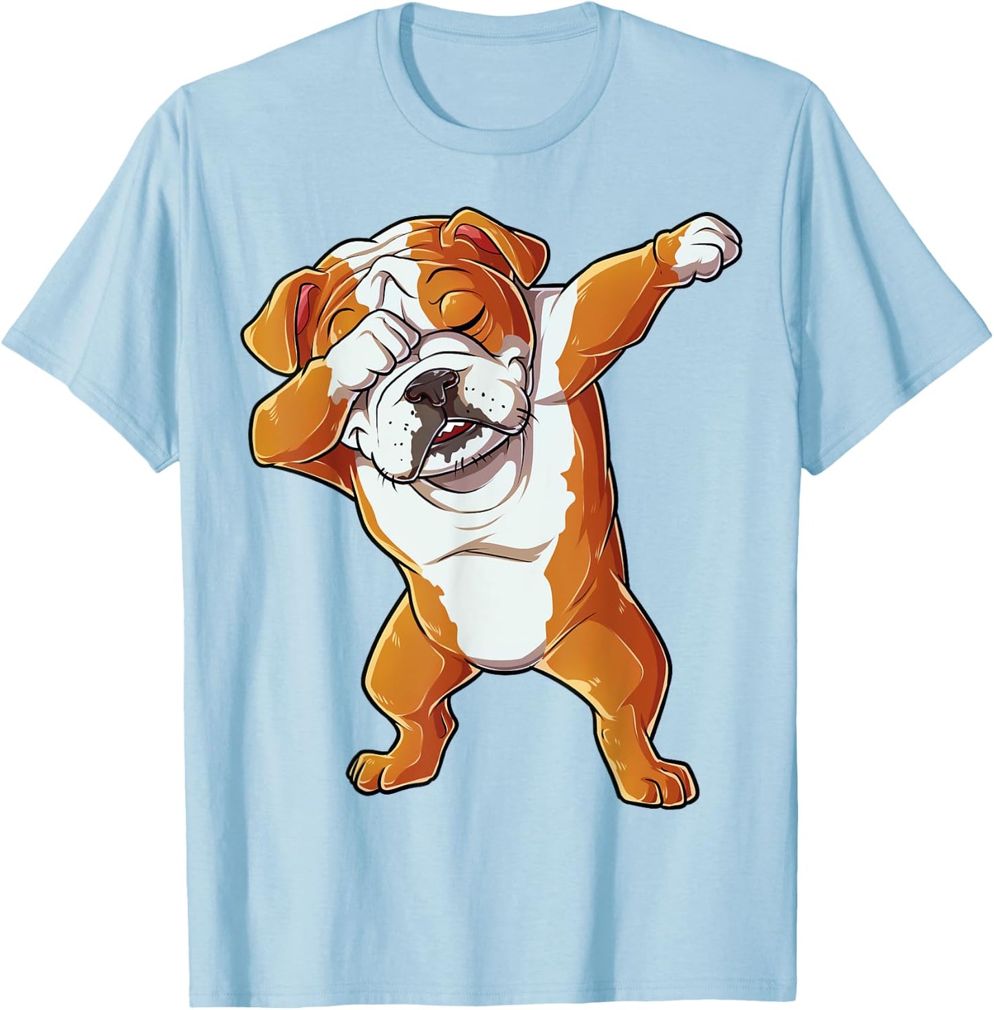 Dabbing English Bulldog T shirt Boys Dab Dance Puppy Lover T-Shirt - T-Shirt | Light Blue
