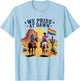 We Pride At Dawn Vintage Rainbow Western Cowgirl LGBTQ Retro T-Shirt - T-Shirt | Light Blue