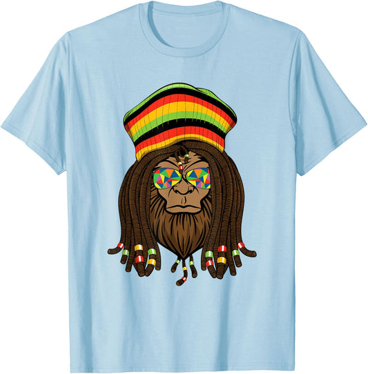 Sasquatch Reggae Dreads Bigfoot Dreadlocks Jamaica Rasta T-Shirt - T-Shirt | Light Blue