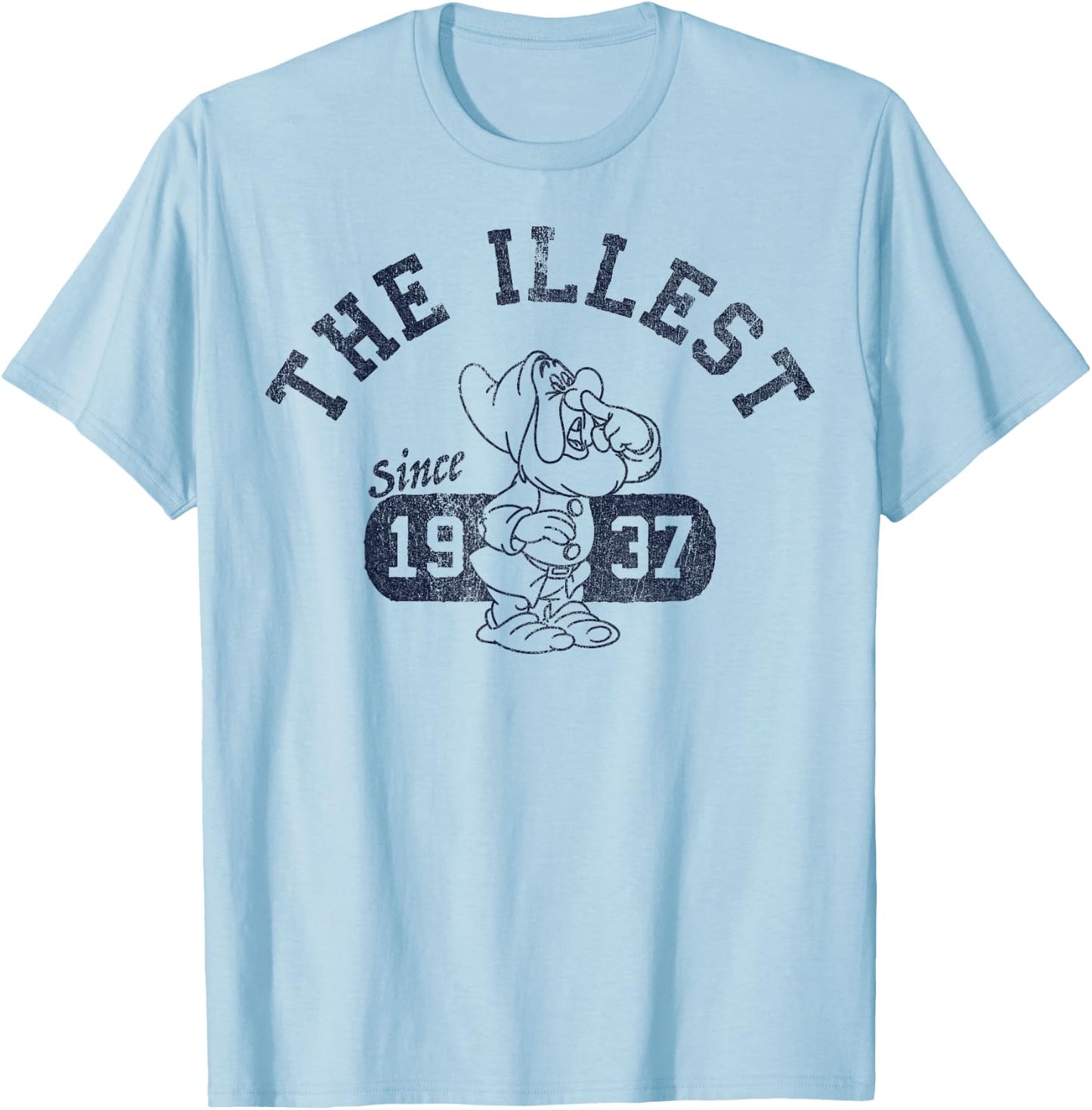 Disney Snow White Sneezy Illest Vintage Graphic T-Shirt - T-Shirt | Light Blue