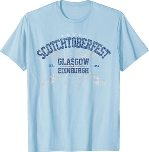 Funny Oktoberfest Scotchtoberfest Scottish Beer T Shirt T-Shirt - T-Shirt | Light Blue