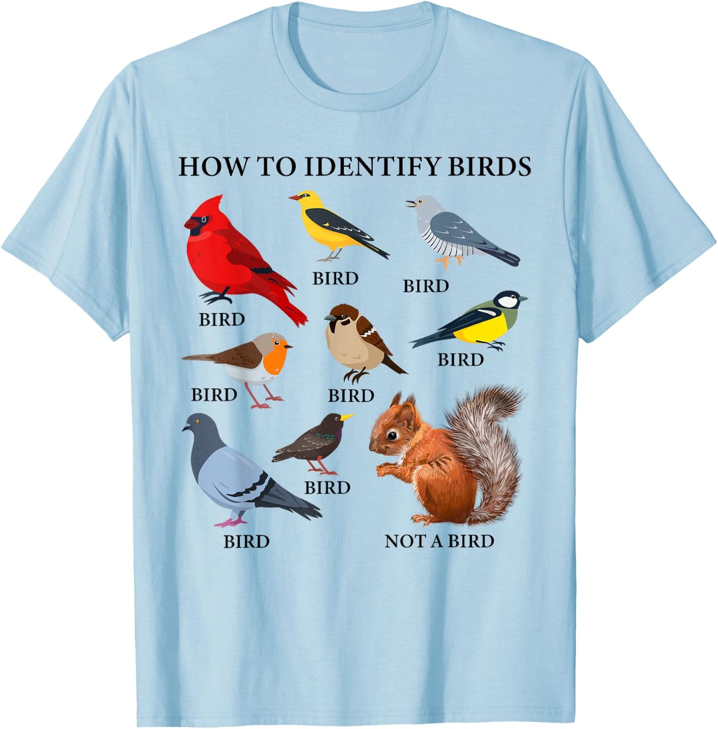 How to Identify Birds Funny Birds Identification Birdwatcher T-Shirt - T-Shirt | Light Blue