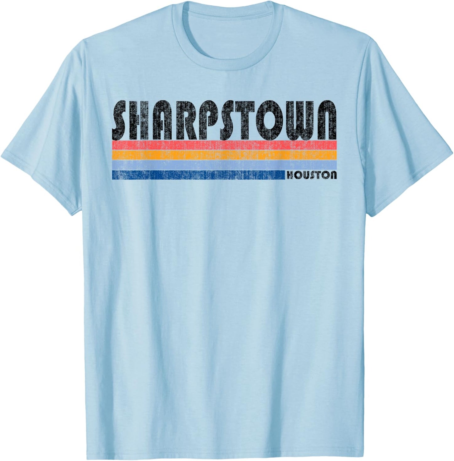 Vintage 1980s Style Sharpstown TX T Shirt T-Shirt - T-Shirt | Light Blue