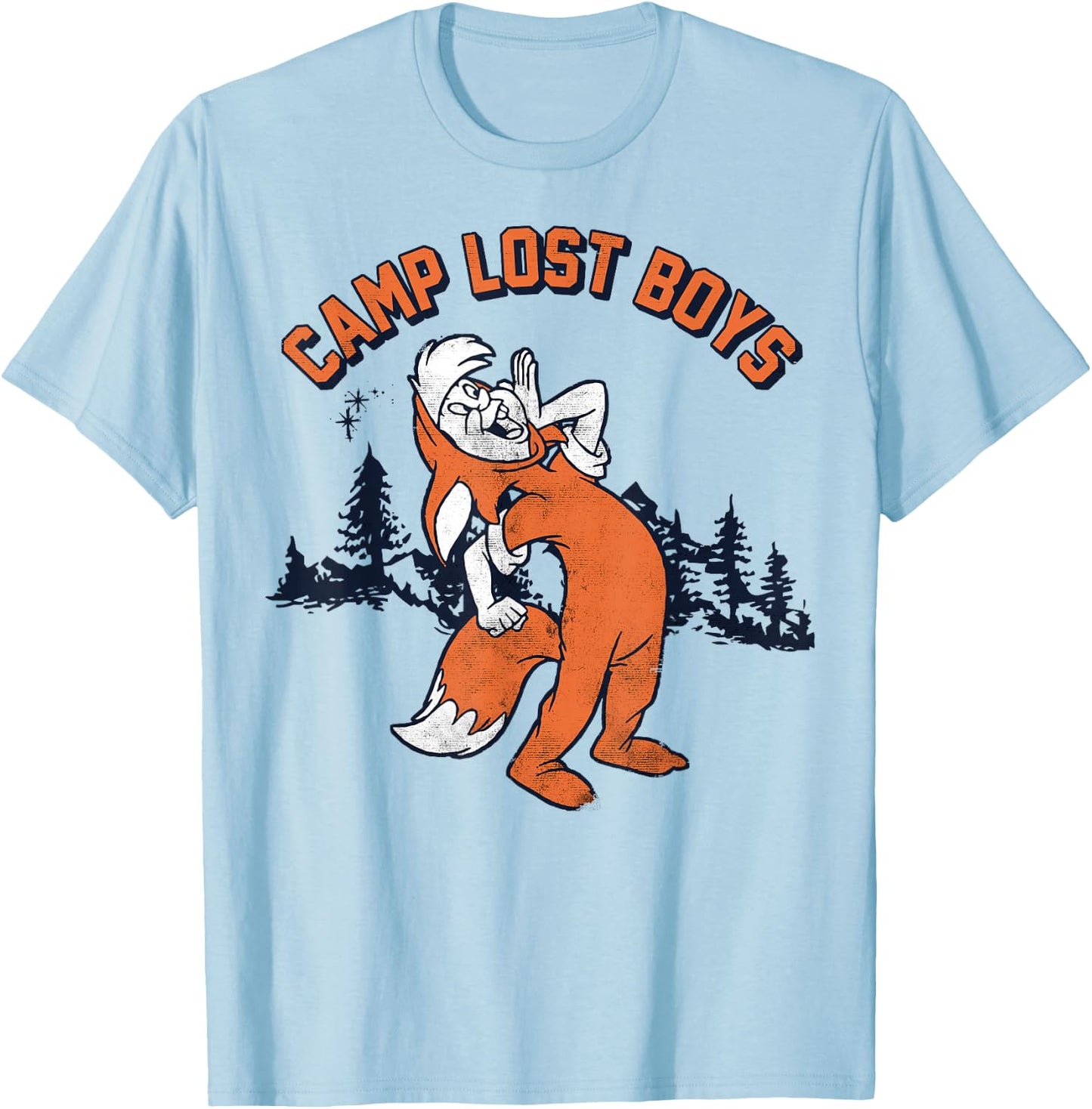 Disney Peter Pan Fox Slightly Camp Lost Boys Graphic T-Shirt - T-Shirt | Light Blue