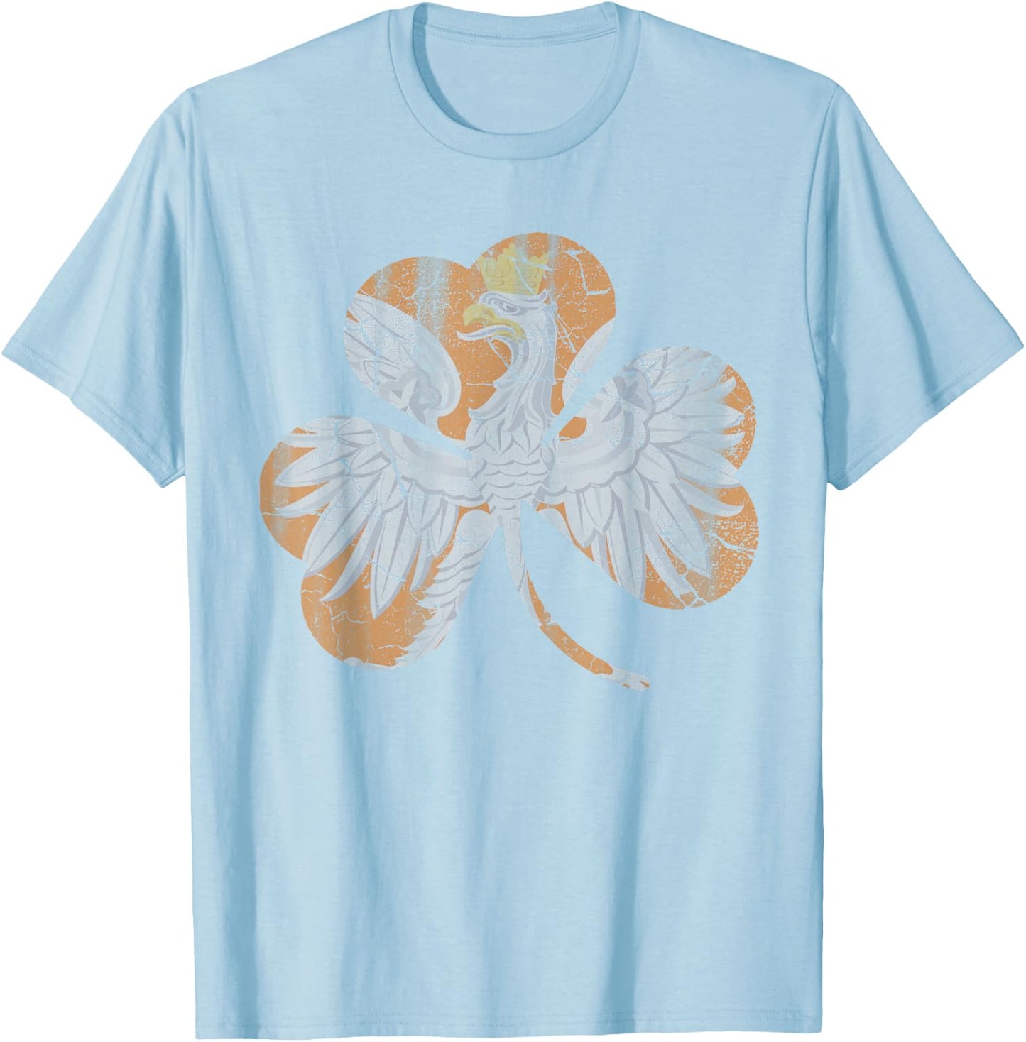 Irish Polish Eagle Shamrock Green St Patricks Day T-Shirt - T-Shirt | Light Blue
