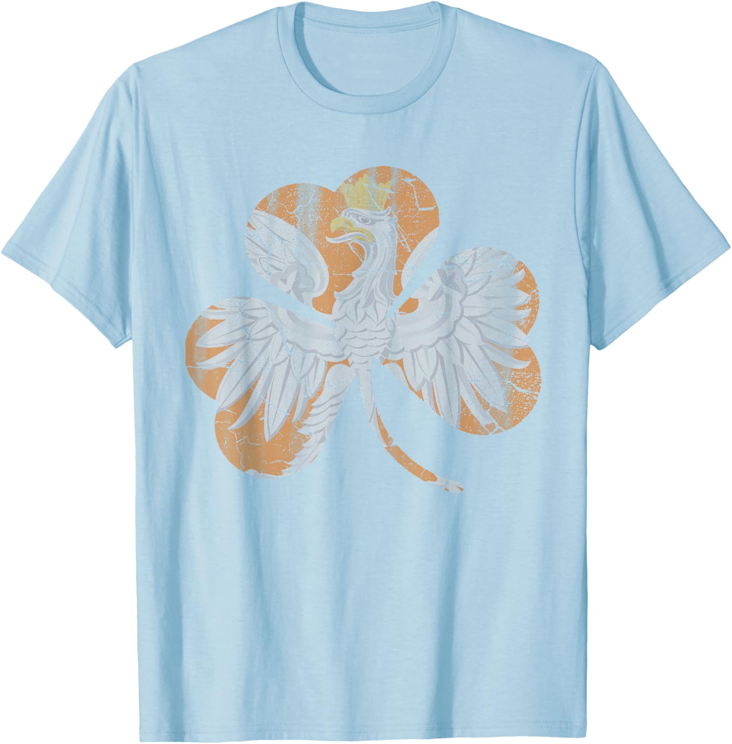 Irish Polish Eagle Shamrock Green St Patricks Day T-Shirt - T-Shirt | Light Blue