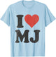 I Love MJ Vintage Fan Merch Red Heart Initials Design M.J. T-Shirt - T-Shirt | Light Blue